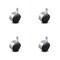 Service Caster 2 Inch Bright Chrome Hooded Urethane Twin Wheel Grip Ring Chair Casters, 4PK SCC-GR02S50D-NYU-BC-716X78-4 - alternate 1